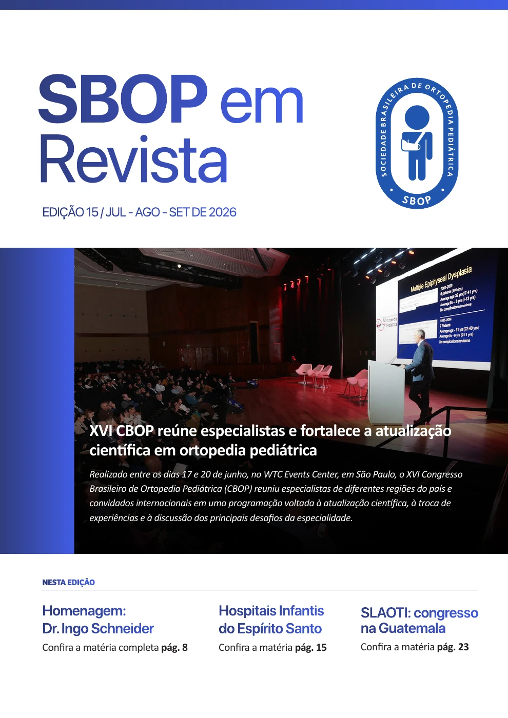 Capa da SBOP em Revista — edição 15, julho, agosto e setembro de 2026